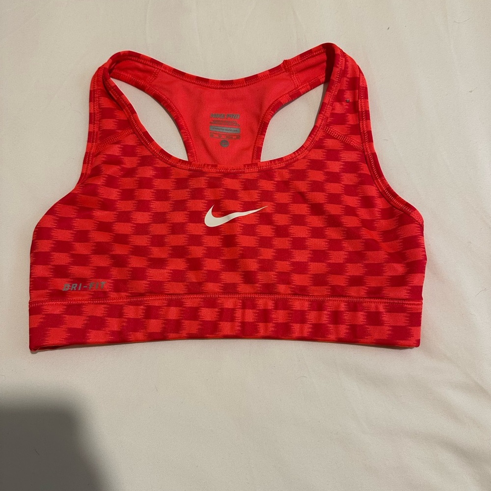 Nike Women's Checkered Red Sports Bra